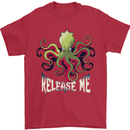 Kraken Release Me Octopus Cthulhu Squid Mens T-Shirt 100% Cotton Red