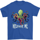 Kraken Release Me Octopus Cthulhu Squid Mens T-Shirt 100% Cotton Royal Blue