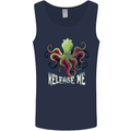 Kraken Release Me Octopus Cthulhu Squid Mens Vest Tank Top Navy Blue