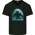 Kraken Sea Monster Cthulhu Mythology Mens V-Neck Cotton T-Shirt Black