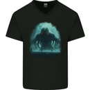Kraken Sea Monster Cthulhu Mythology Mens V-Neck Cotton T-Shirt Black