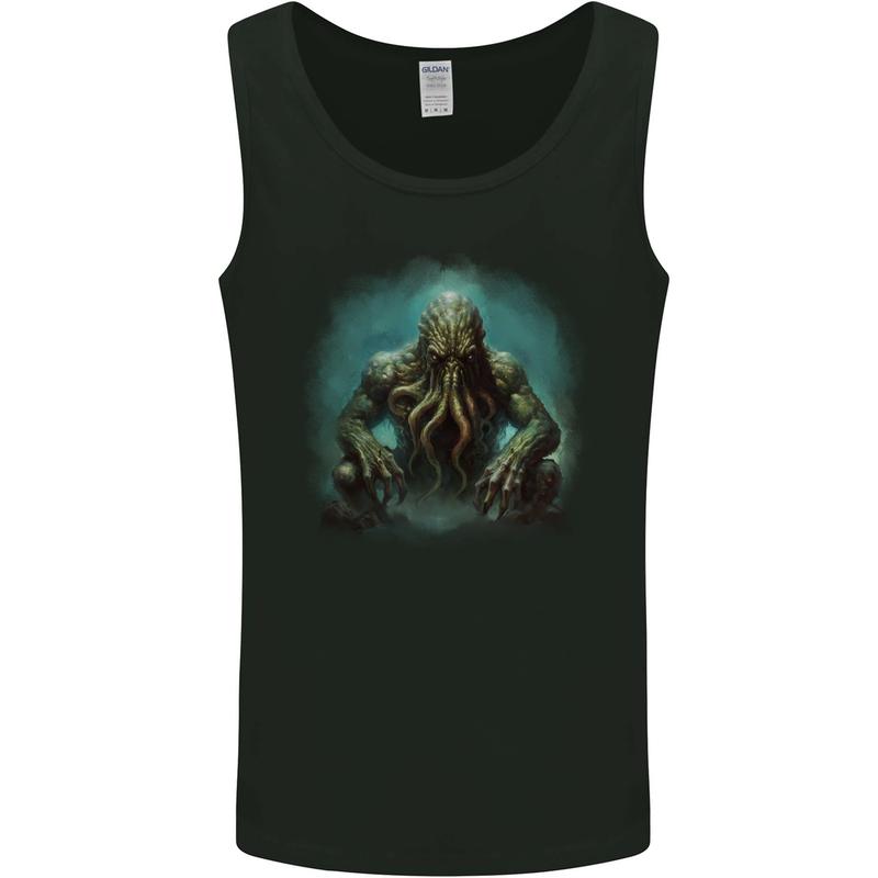 Kraken Under the Ocean Cthulhu Poseidon Mens Vest Tank Top Black