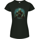 Kraken Under the Ocean Cthulhu Poseidon Womens Petite Cut T-Shirt Black