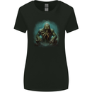 Kraken Under the Ocean Cthulhu Poseidon Womens Wider Cut T-Shirt Black