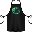 Kraken and Ship Cotton Apron 100% Organic Black