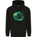 Kraken and Ship Mens 80% Cotton Hoodie Black