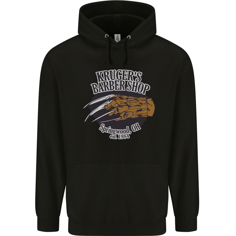 Krugers Barber Shop Funny Halloween Childrens Kids Hoodie Black