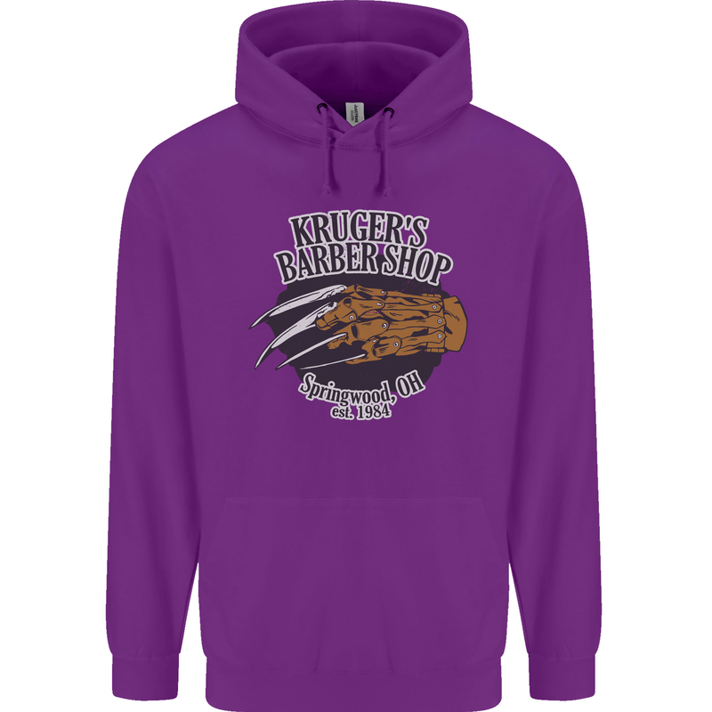 Krugers Barber Shop Funny Halloween Childrens Kids Hoodie Purple