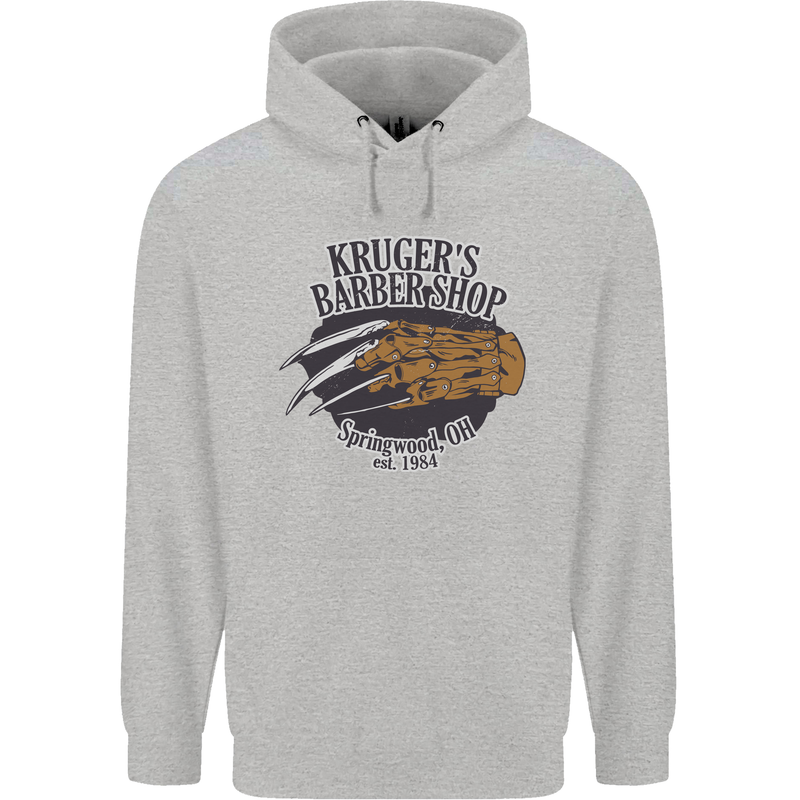 Krugers Barber Shop Funny Halloween Childrens Kids Hoodie Sports Grey