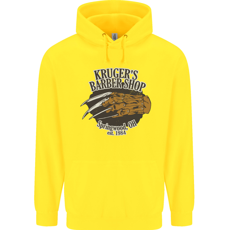 Krugers Barber Shop Funny Halloween Childrens Kids Hoodie Yellow