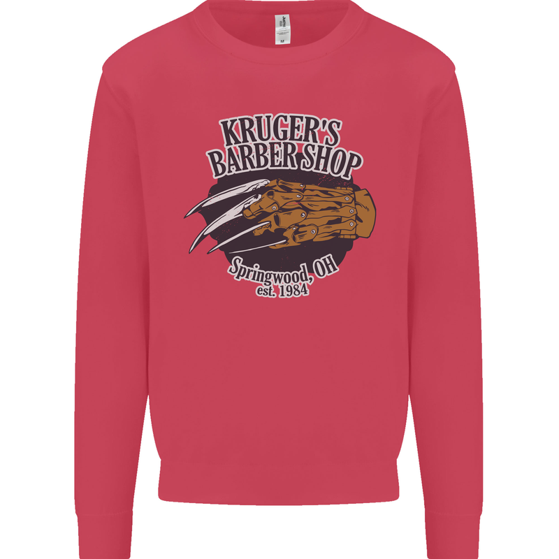 Krugers Barber Shop Funny Halloween Kids Sweatshirt Jumper Heliconia