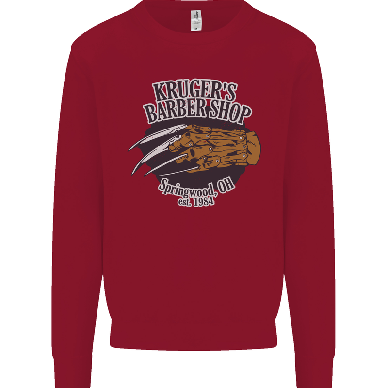 Krugers Barber Shop Funny Halloween Kids Sweatshirt Jumper Red
