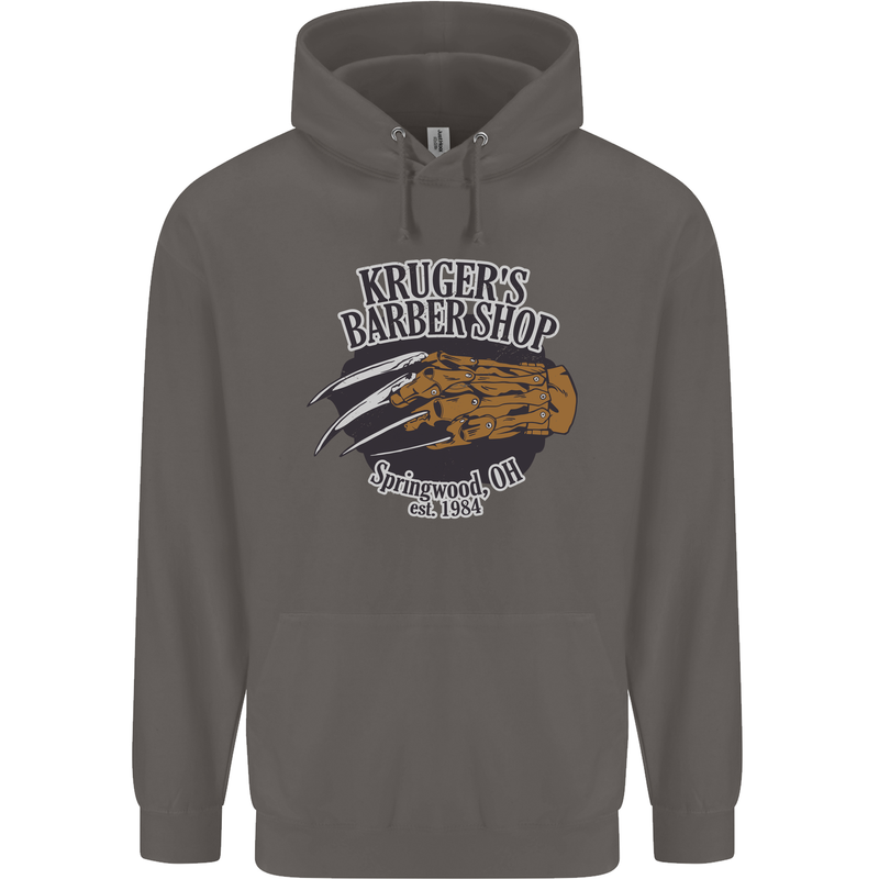 Krugers Barber Shop Funny Halloween Mens 80% Cotton Hoodie Charcoal