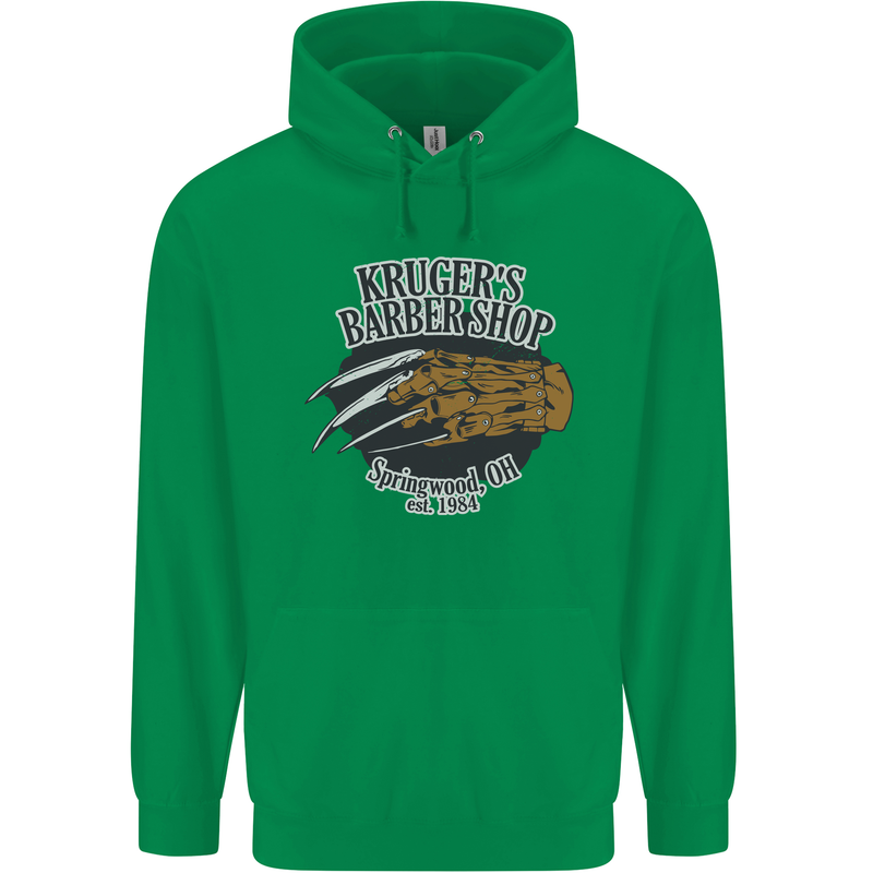 Krugers Barber Shop Funny Halloween Mens 80% Cotton Hoodie Irish Green