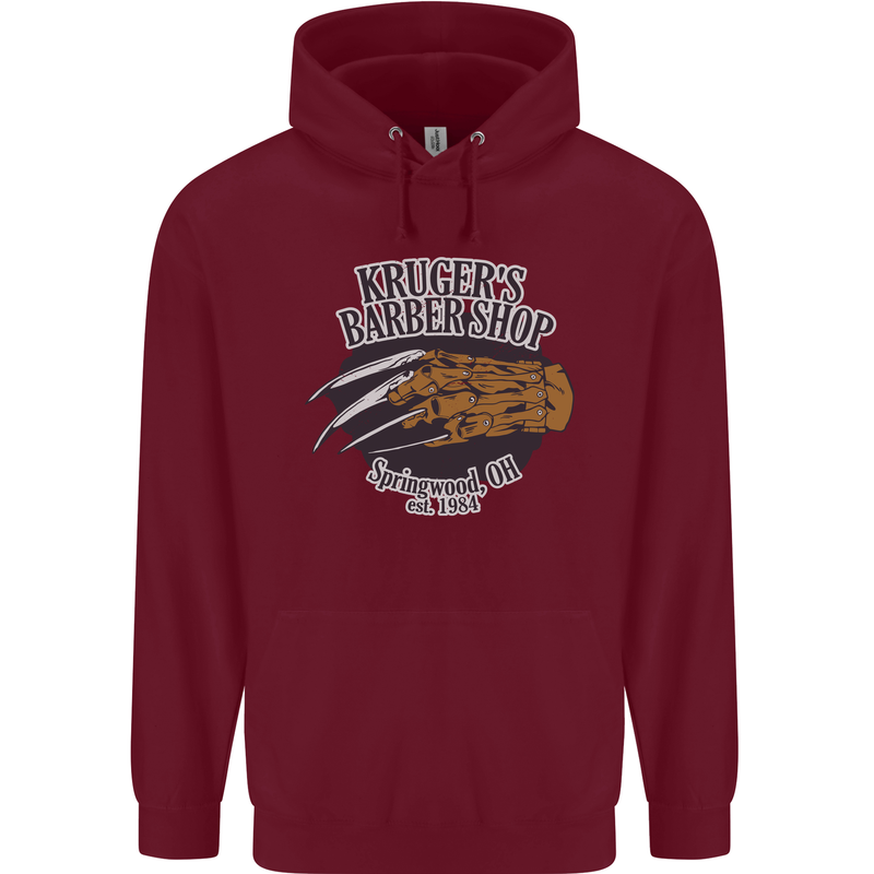 Krugers Barber Shop Funny Halloween Mens 80% Cotton Hoodie Maroon