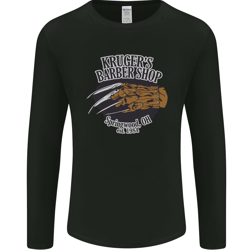 Krugers Barber Shop Funny Halloween Mens Long Sleeve T-Shirt Black