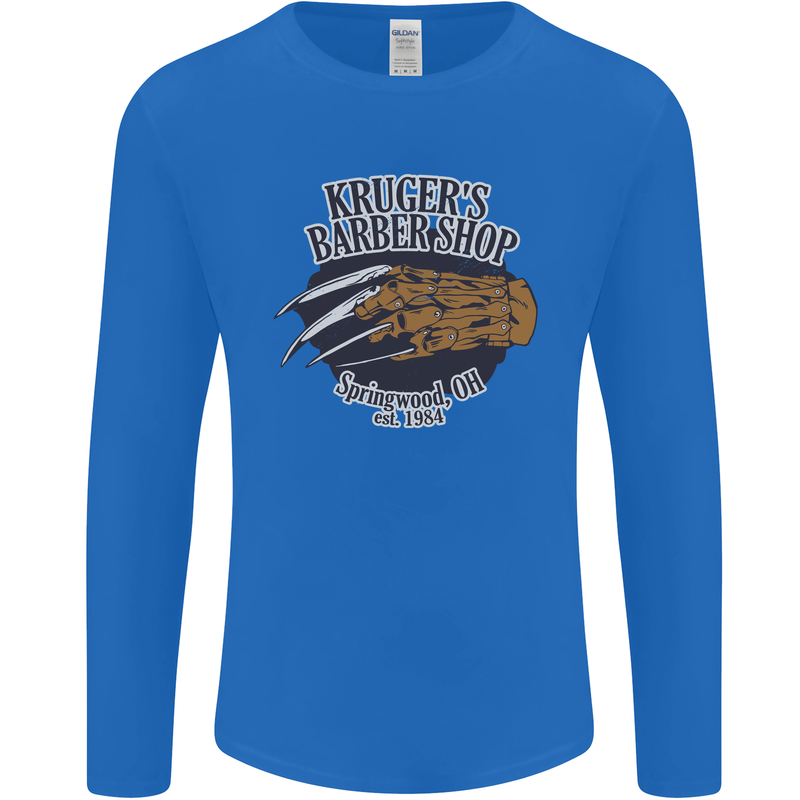 Krugers Barber Shop Funny Halloween Mens Long Sleeve T-Shirt Royal Blue