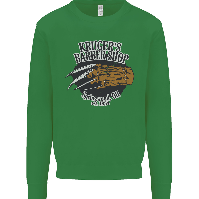 Krugers Barber Shop Funny Halloween Mens Sweatshirt Jumper Irish Green