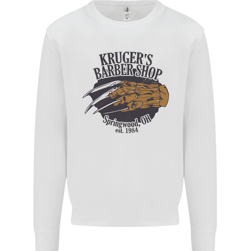 Krugers Barber Shop Funny Halloween Mens Sweatshirt Jumper White