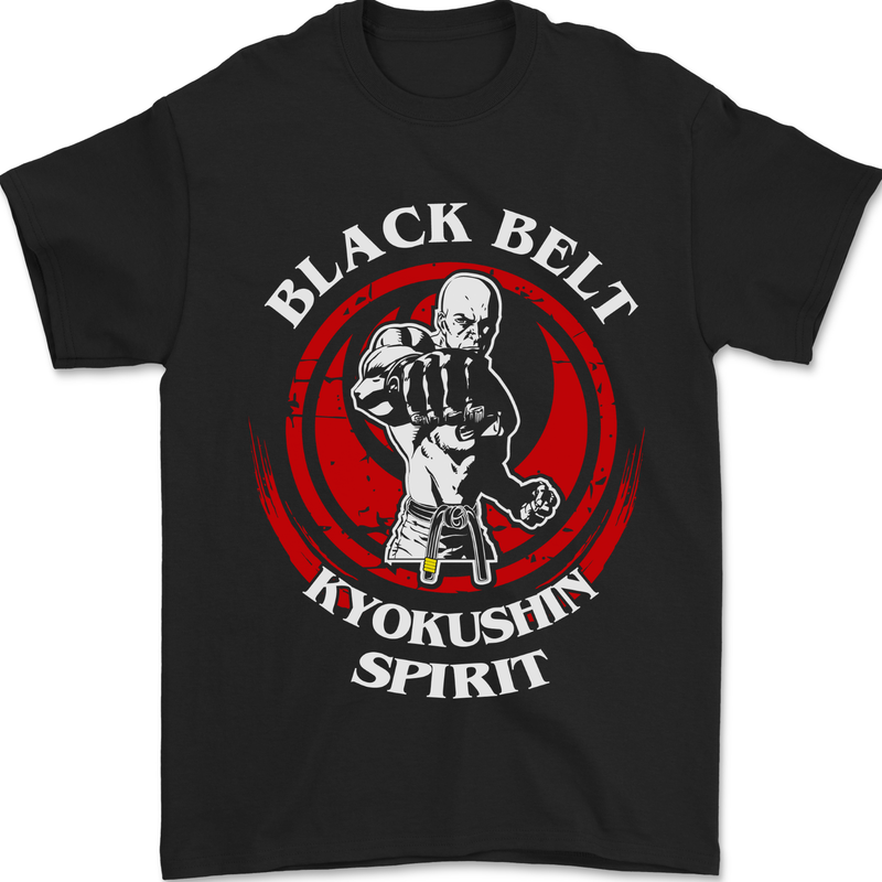 Kyokushin Spirit Karate Martial Arts MMA Mens T-Shirt 100% Cotton Black