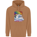 LGBT Live With Pride Unicorn Gay Pride Awareness Mens 80% Cotton Hoodie Caramel Latte