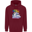 LGBT Live With Pride Unicorn Gay Pride Awareness Mens 80% Cotton Hoodie Maroon