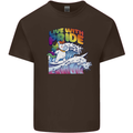 LGBT Live With Pride Unicorn Gay Pride Awareness Mens Cotton T-Shirt Tee Top Dark Chocolate