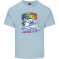 LGBT Live With Pride Unicorn Gay Pride Awareness Mens Cotton T-Shirt Tee Top Light Blue