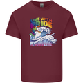 LGBT Live With Pride Unicorn Gay Pride Awareness Mens Cotton T-Shirt Tee Top Maroon
