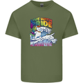LGBT Live With Pride Unicorn Gay Pride Awareness Mens Cotton T-Shirt Tee Top Military Green
