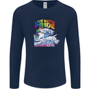LGBT Live With Pride Unicorn Gay Pride Awareness Mens Long Sleeve T-Shirt Navy Blue