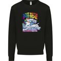 LGBT Live With Pride Unicorn Gay Pride Awareness Mens Sweatshirt Jumper Black