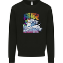 LGBT Live With Pride Unicorn Gay Pride Awareness Mens Sweatshirt Jumper Black