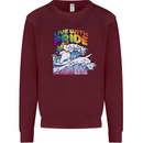 LGBT Live With Pride Unicorn Gay Pride Awareness Mens Sweatshirt Jumper Maroon