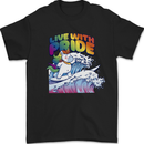 LGBT Live With Pride Unicorn Gay Pride Awareness Mens T-Shirt 100% Cotton Black