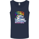 LGBT Live With Pride Unicorn Gay Pride Awareness Mens Vest Tank Top Navy Blue
