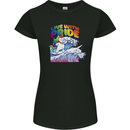 LGBT Live With Pride Unicorn Gay Pride Awareness Womens Petite Cut T-Shirt Black