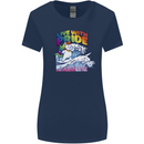 LGBT Live With Pride Unicorn Gay Pride Awareness Womens Wider Cut T-Shirt Navy Blue