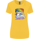 LGBT Live With Pride Unicorn Gay Pride Awareness Womens Wider Cut T-Shirt Yellow