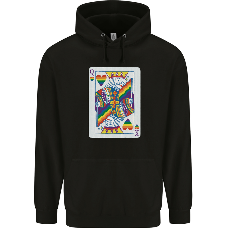 LGBT Queen Funny Gay Pride Mens 80% Cotton Hoodie Black