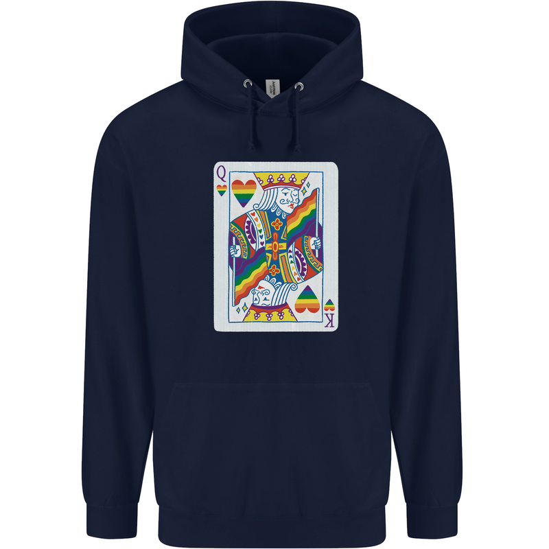 LGBT Queen Funny Gay Pride Mens 80% Cotton Hoodie Navy Blue