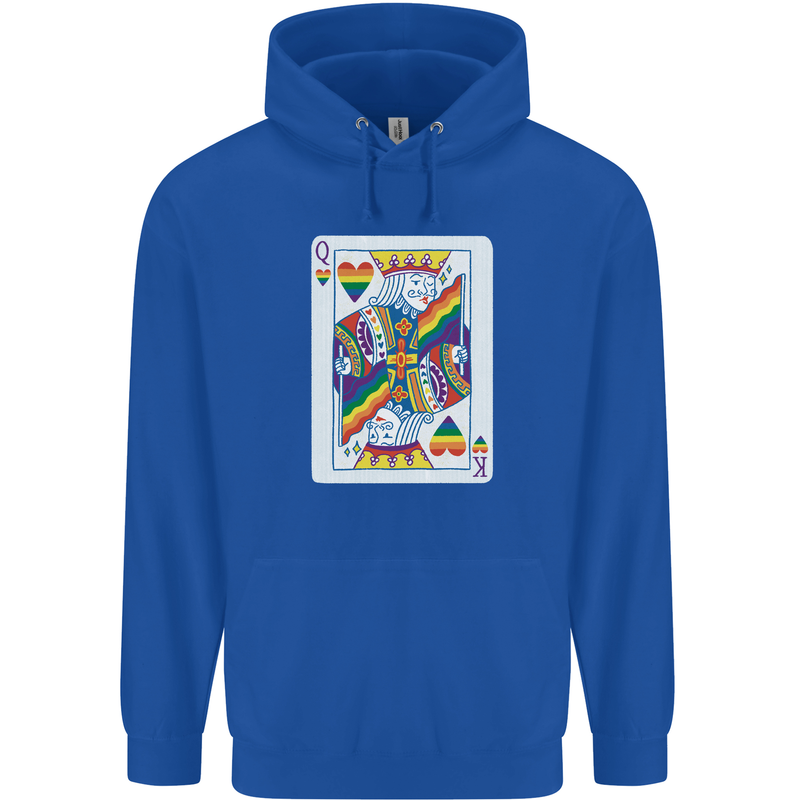 LGBT Queen Funny Gay Pride Mens 80% Cotton Hoodie Royal Blue