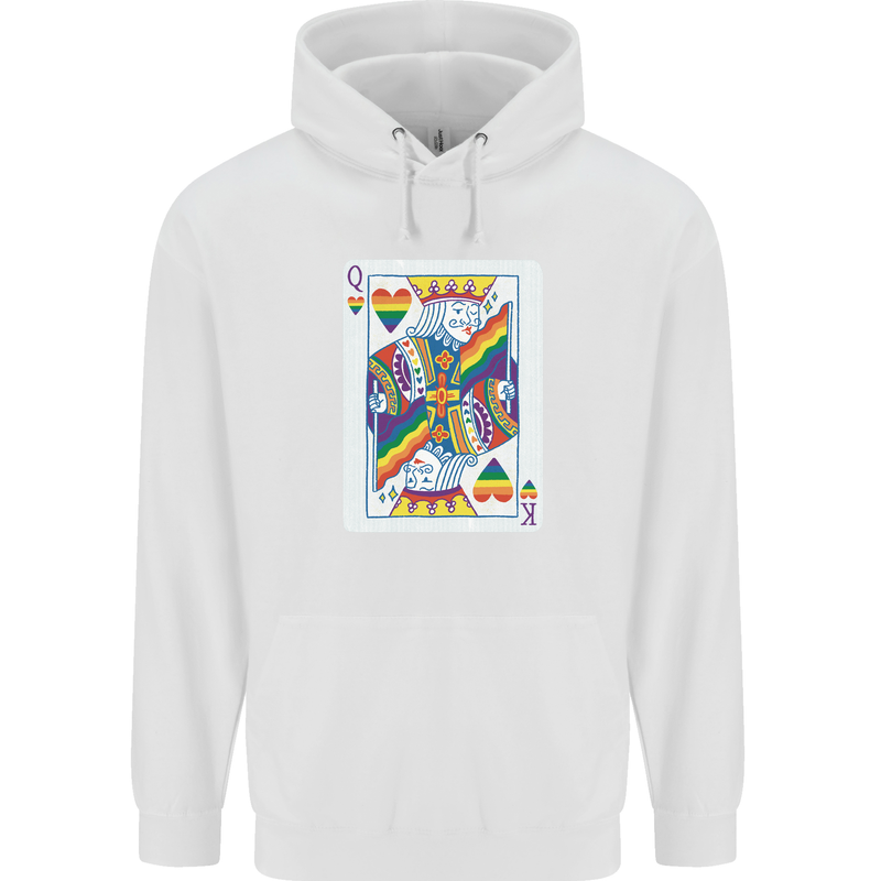 LGBT Queen Funny Gay Pride Mens 80% Cotton Hoodie White