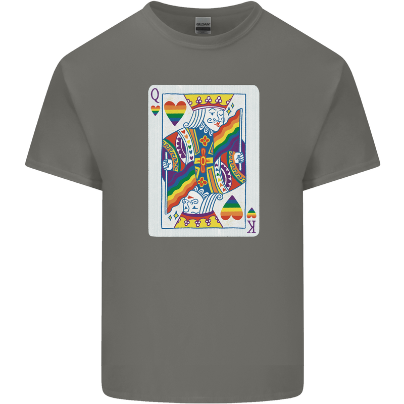 LGBT Queen Funny Gay Pride Mens Cotton T-Shirt Tee Top Charcoal