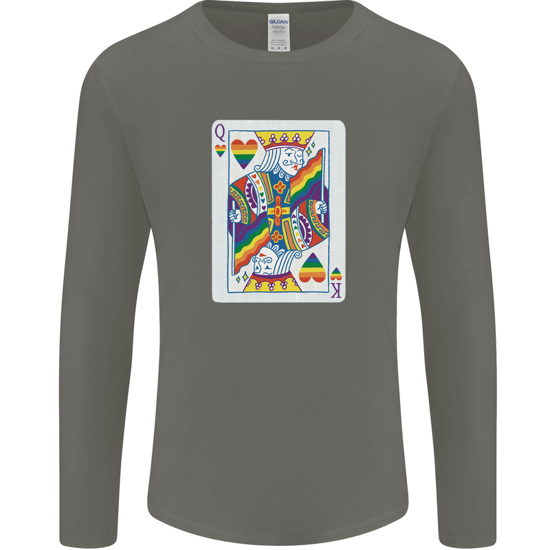 LGBT Queen Funny Gay Pride Mens Long Sleeve T-Shirt Charcoal