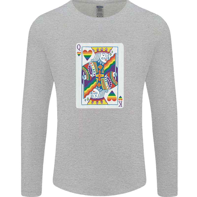 LGBT Queen Funny Gay Pride Mens Long Sleeve T-Shirt Sports Grey