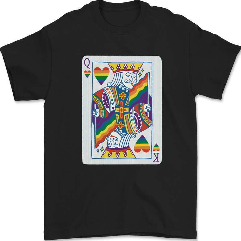 LGBT Queen Funny Gay Pride Mens T-Shirt 100% Cotton Black