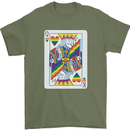 LGBT Queen Funny Gay Pride Mens T-Shirt 100% Cotton Military Green