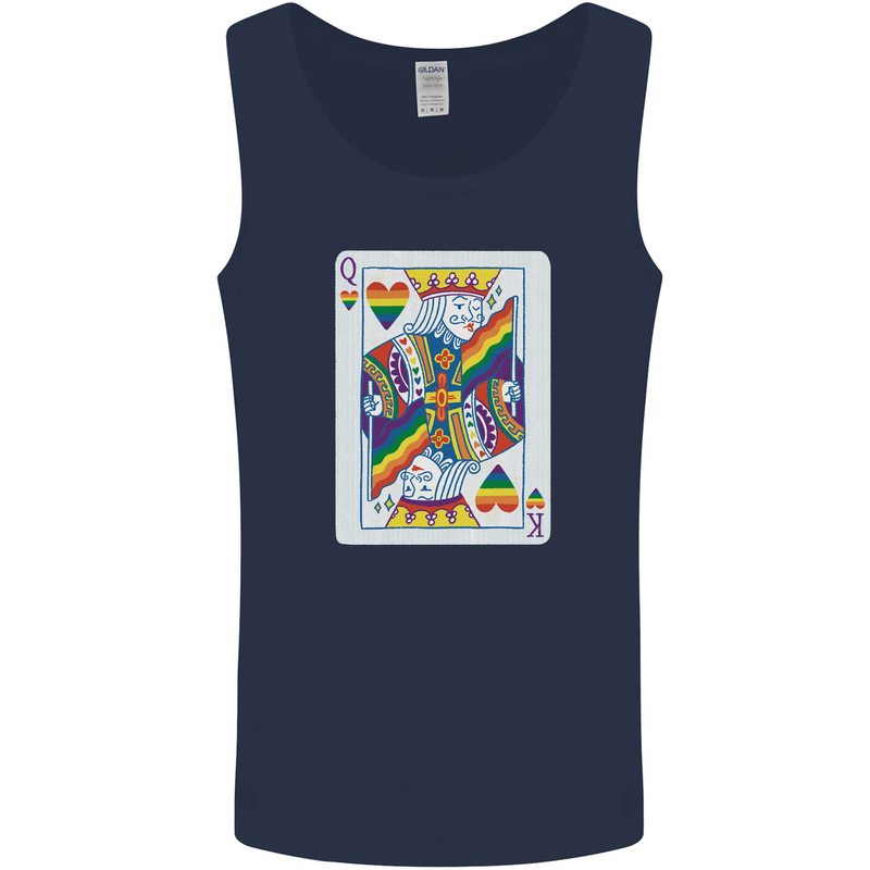 LGBT Queen Funny Gay Pride Mens Vest Tank Top Navy Blue