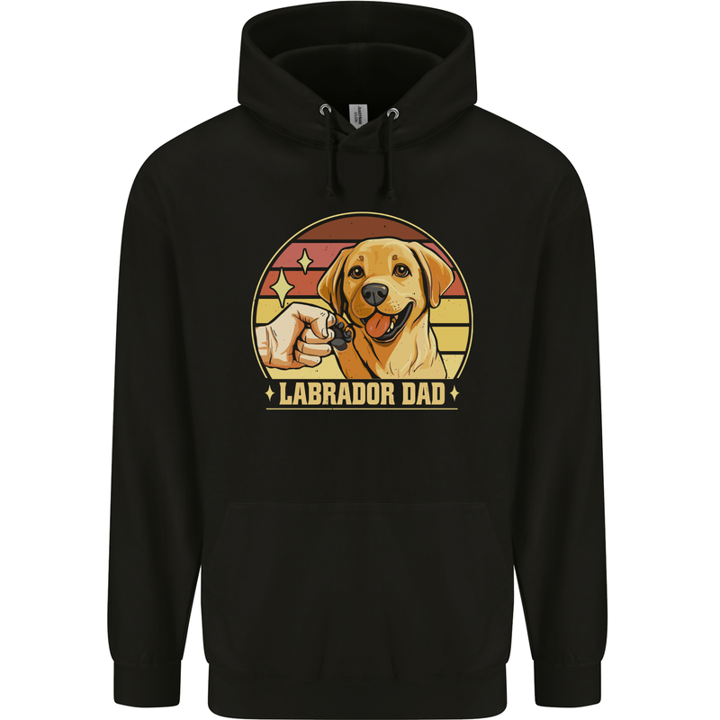 Labrador Dad Funny Fathers Day Dog Mens 80% Cotton Hoodie Black